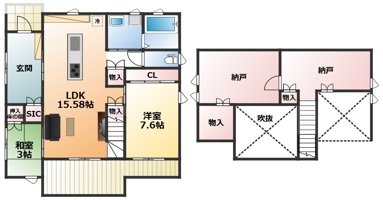 宇都宮市鶴田町　平屋＋モデルハウスの間取り|全室南向きで陽当たりの良い間取りです