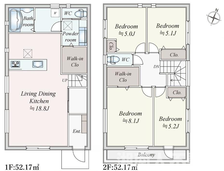鎌倉市二階堂７７３－３８新築戸建の間取り