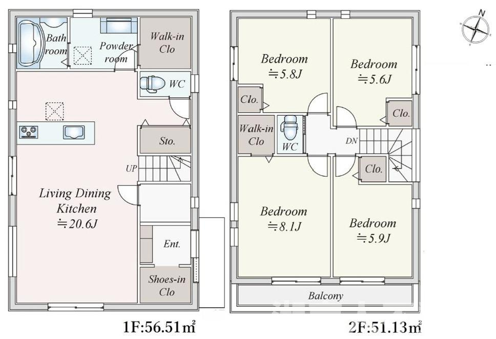 鎌倉市二階堂７７３－３８新築戸建の間取り