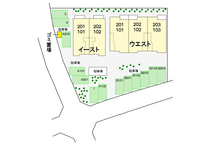 アヴァンツァーレ・イーストの区画図