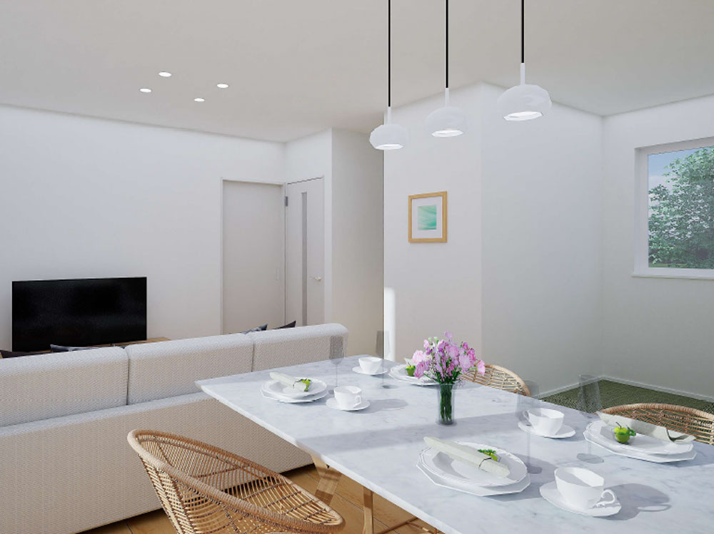 【No.7443】湖山町南新築/3LDK/4帖WIC付の居間・リビング