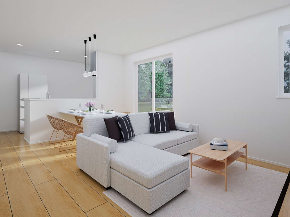 【No.7443】湖山町南新築/3LDK/4帖WIC付の居間・リビング