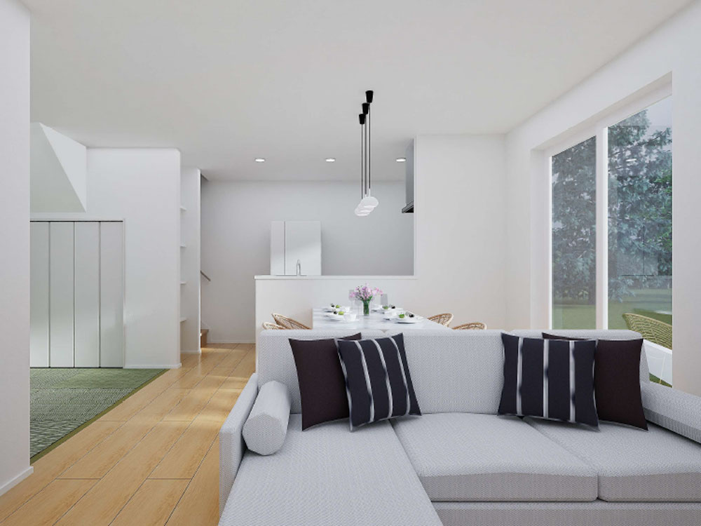 【No.7443】湖山町南新築/3LDK/4帖WIC付の居間・リビング