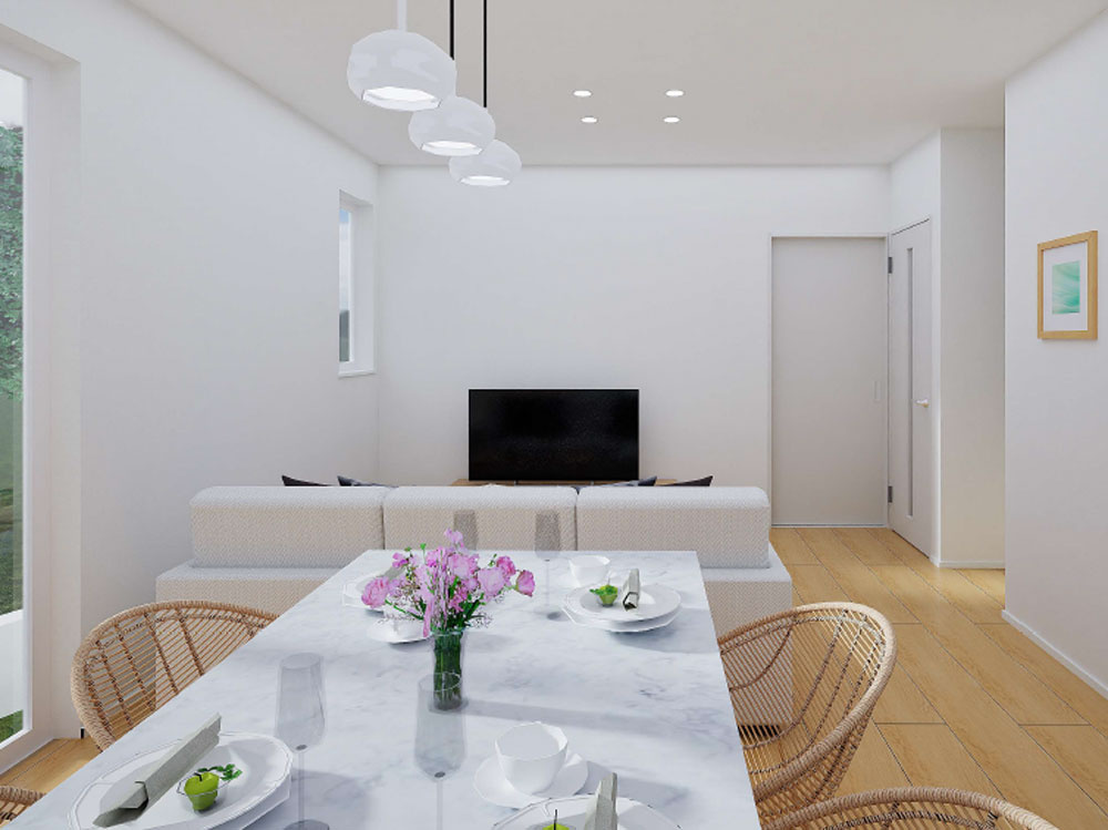 【No.7443】湖山町南新築/3LDK/4帖WIC付の居間・リビング