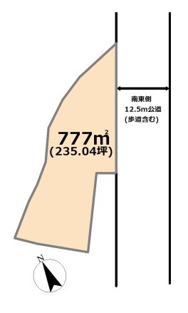 東松山市東平　土地235坪の土地図