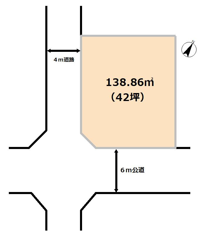 東松山市大字野田　土地42坪の土地図