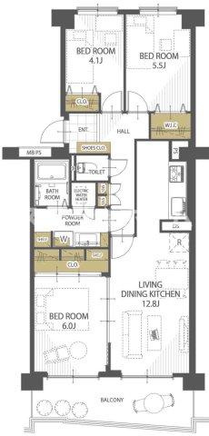 吹田ロイヤルマンションの間取り|3LDK