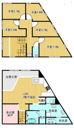 【間取り】 | 洲本市上内膳　中古住宅