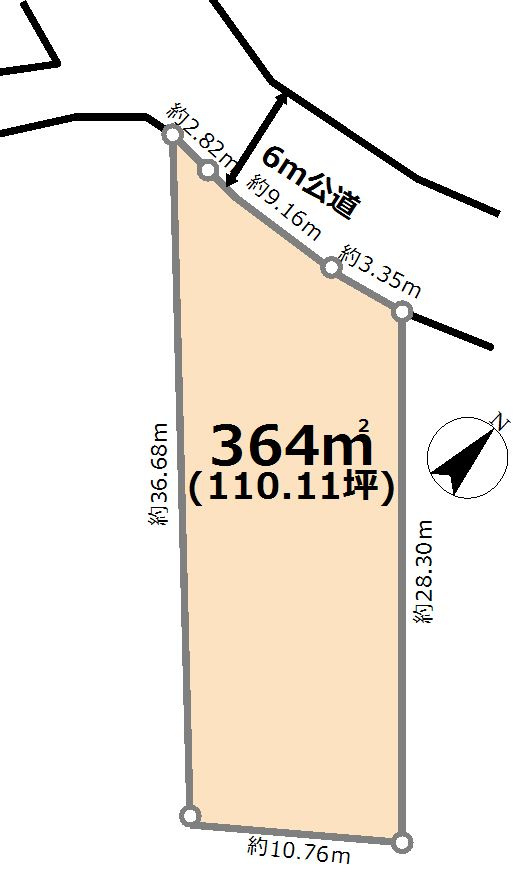 比企郡滑川町羽尾　土地110坪の土地図