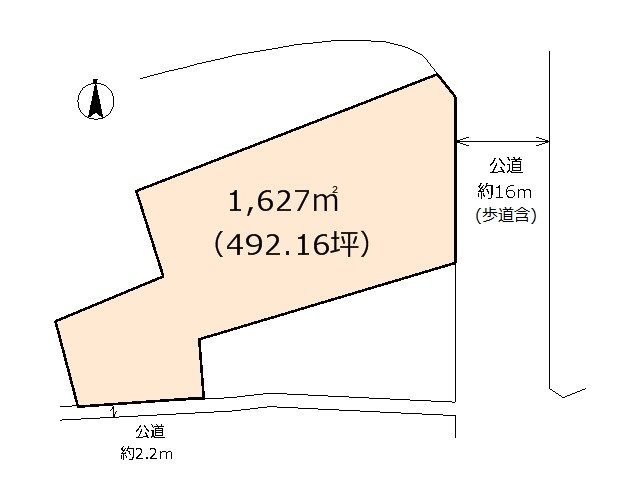 比企郡嵐山町川島　土地492坪の土地図