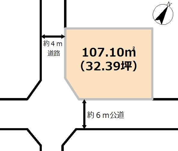 東松山市野田　土地32坪の土地図