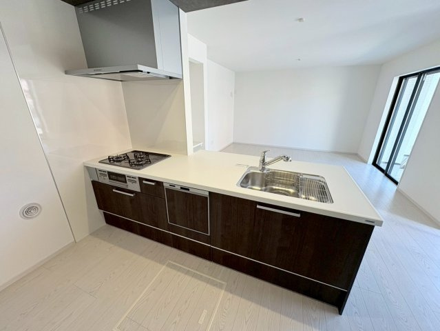 新築戸建　江南市古知野町2期　全2区画分譲のキッチン|ステンレスをワークスペース部分トップに使用した機能的で美しいシステムキッチンを使用しています。