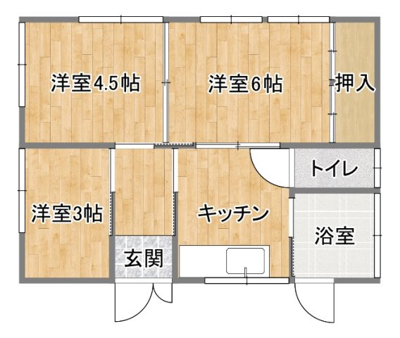 花ノ井賀沢貸家の間取り