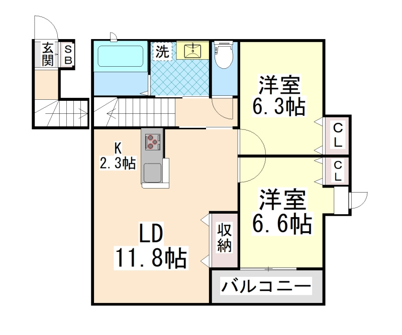 Aparutoman岡本の間取り