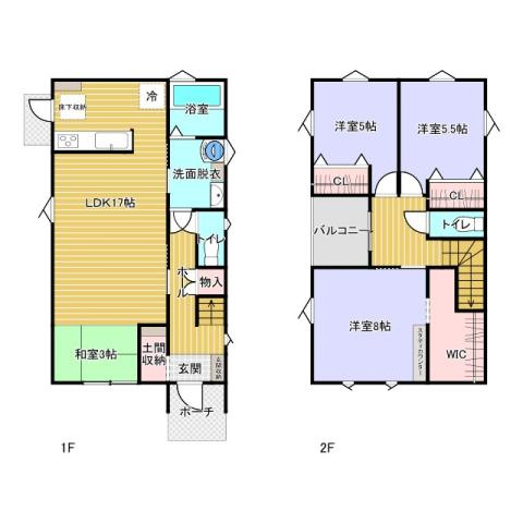 【No.7427】東今在家中古住宅/ 3LDK/R3年築浅の間取り