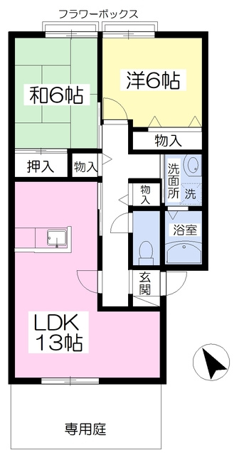 サンビレッジ梅満Cの間取り|使い勝手の良い間取りです♪