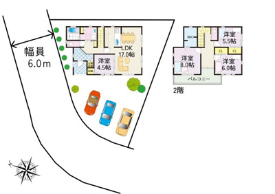 【区画図】 | 前橋市上新田町　中古住宅
