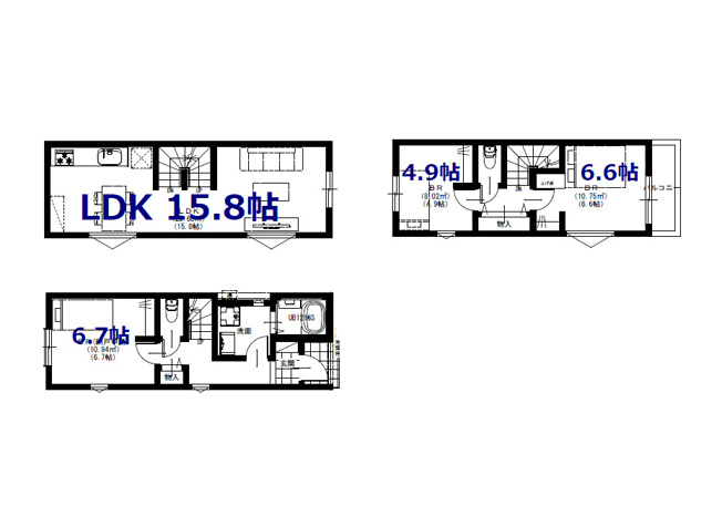 【参考プラン】 | 台東区浅草5丁目　売地 | 三階建て建物参考プランです。施工工務店のショールームにて、実際の設備や仕様をご確認いただけます♪