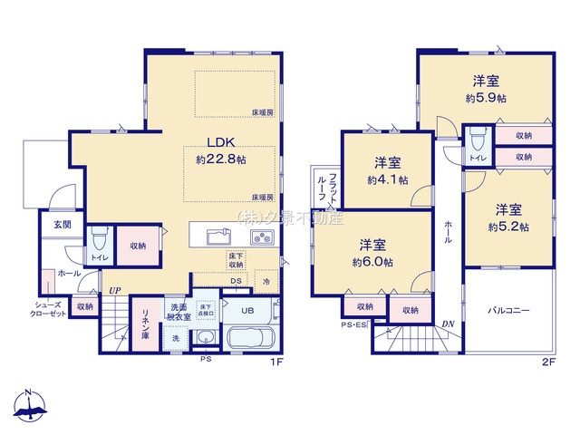 【間取り】 | 《仲介手数料無料》練馬区三原台１丁目22-11(全1戸)新築一戸建てKEIAI Grace