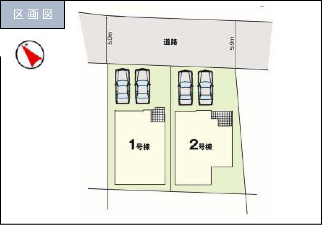 仲介手数料不要　KEIAIビルド熊本市東区西原1期【西原小・西原中】の区画図