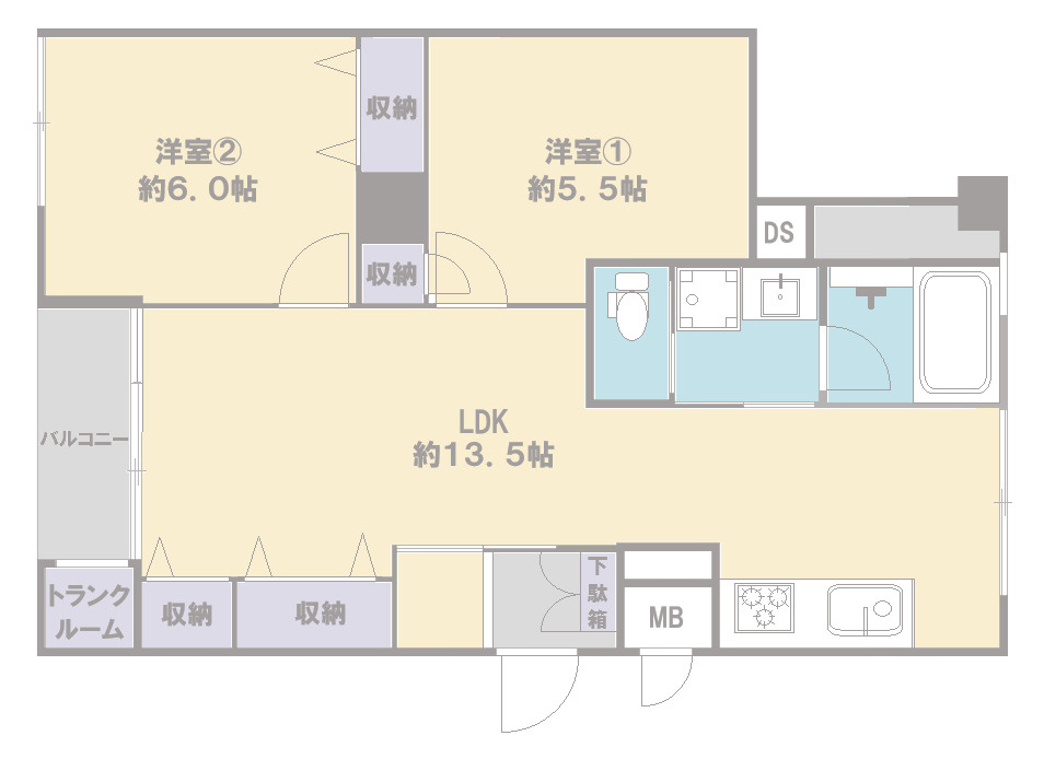 ニューミタカマンションの間取り