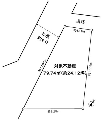 川越市寺尾　建築条件なし売地　東武東上線『新河岸駅』徒歩9分　【高階小学区】の区画図