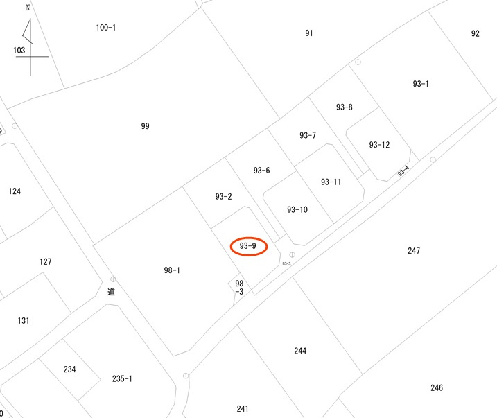 宇土市旭町の売地の土地図