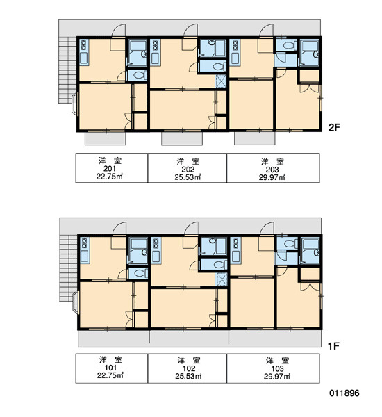 柏市旭町４丁目のアパートの区画図|画像3