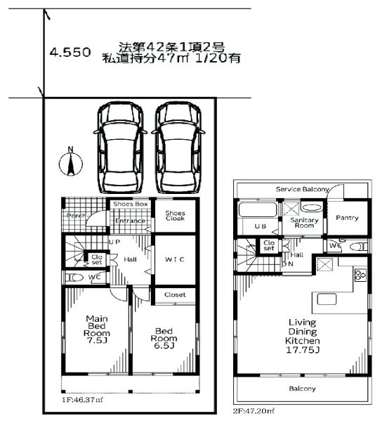 厚木市妻田北4丁目　中古戸建の間取り|配置・間取図「厚木市妻田北4丁目　中古戸建」