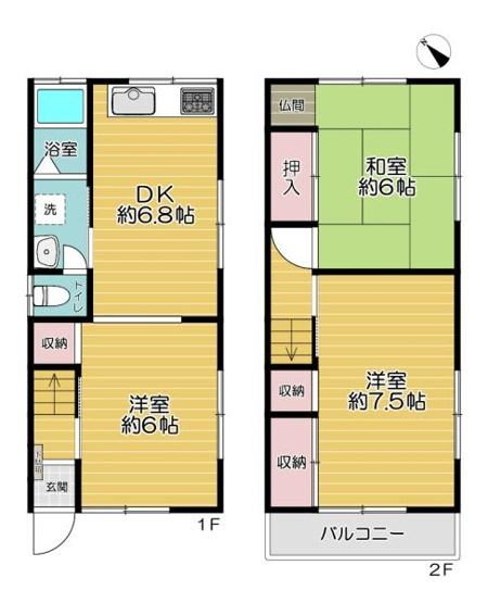 【間取り】 | 大阪市鶴見区中茶屋1丁目　中古戸建