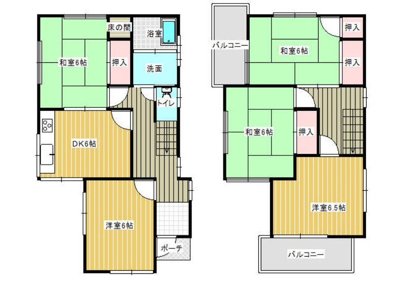 生駒市壱分町の一戸建ての間取り