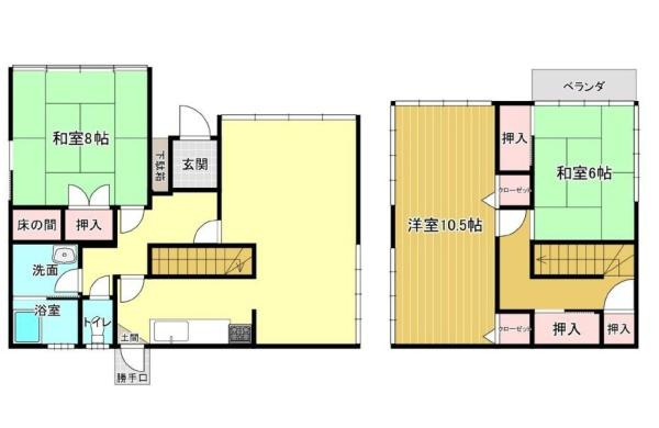 和歌山市大谷　中古戸建の間取り