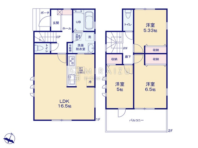 【間取り】 | リビングの大きな開口部は陽当たりの確保だけでなく、まとめ買いで大量のお買い物をした際や家具など大きな物を購入した際に便利です。