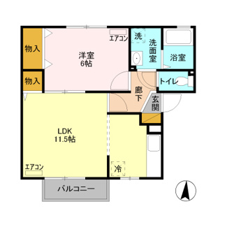 【間取り】 | コーポセブン　Ｄ