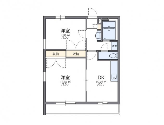 レオパレス鹿子木ＡＲＥＡⅡの間取り