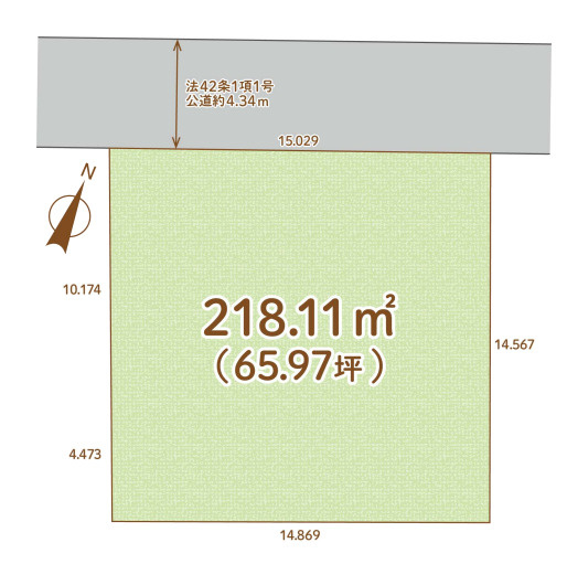 あきる野市牛沼　売地　65坪越！の土地図