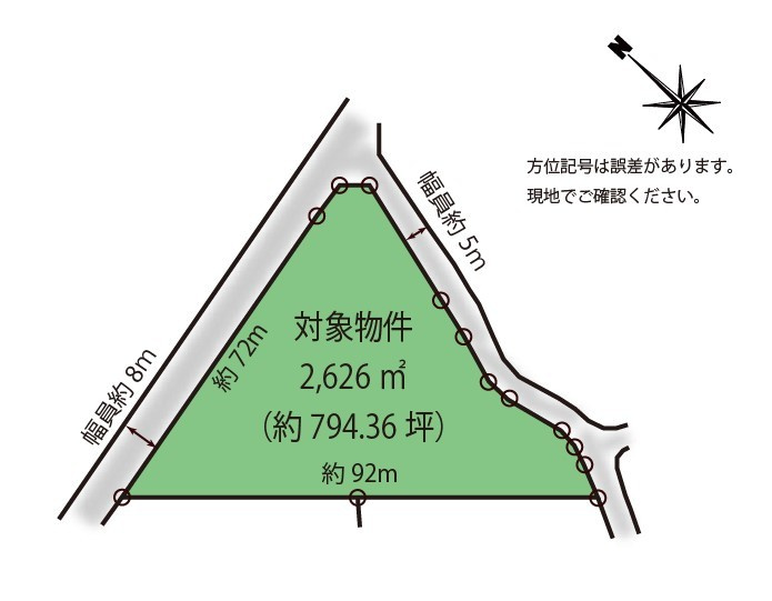 【商談中】浅間ハイランドパーク約800 坪の広い土地の土地図