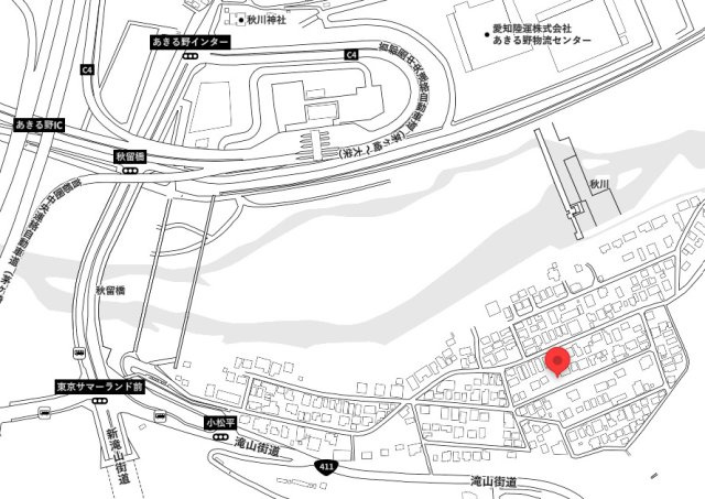 あきる野市牛沼　売地　整形地の地図