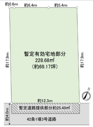 あきる野市牛沼　売地　整形地の土地図