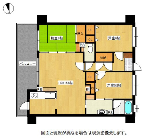 グランドール旗ヶ崎の間取り