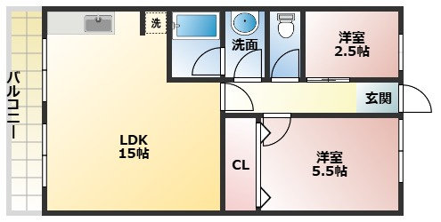 神戸市須磨区白川台７丁目の賃貸マンションの間取り
