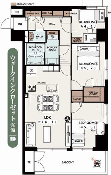 セザール光が丘の間取り