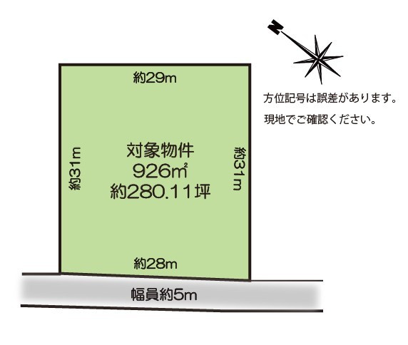 浅間ハイランドパークほぼ正方形で建築プランが色々出来そうな土地の土地図
