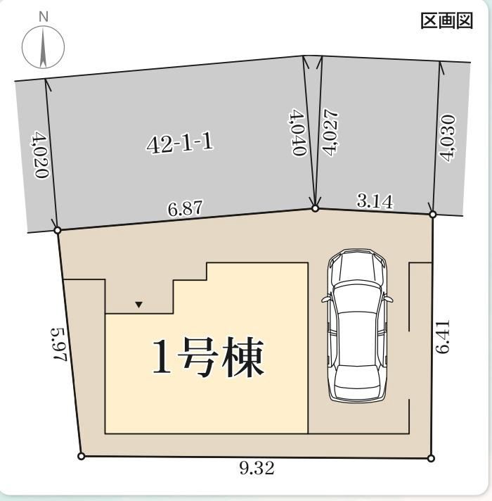 堺市北区金岡町の新築一戸建の区画図