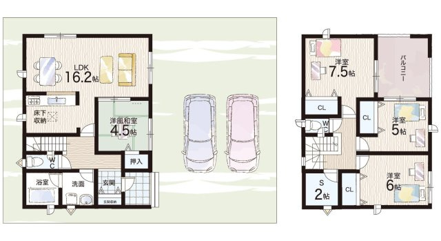 岩出市中島　第２期　新築一戸建ての間取り|1号地