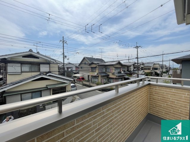 宇治市伊勢田町南遊田　新築一戸建てのバルコニー|日当たりのよいバルコニー！お部屋が開放的に！