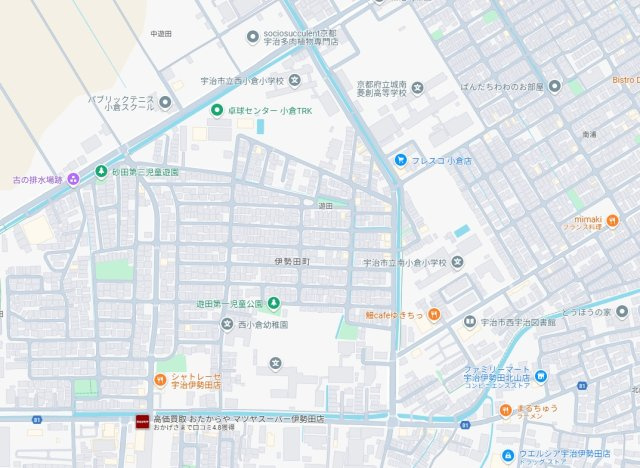 宇治市伊勢田町南遊田　新築一戸建ての地図