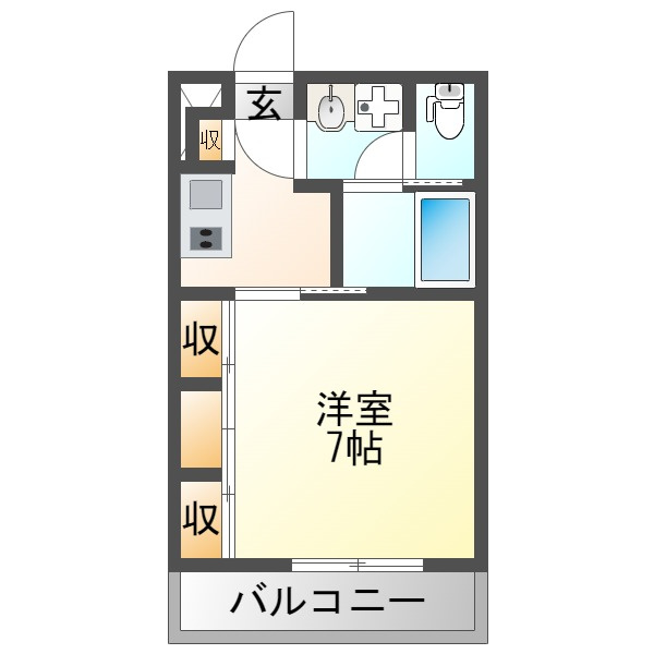 大阪市西淀川区姫島４丁目のハイツの間取り