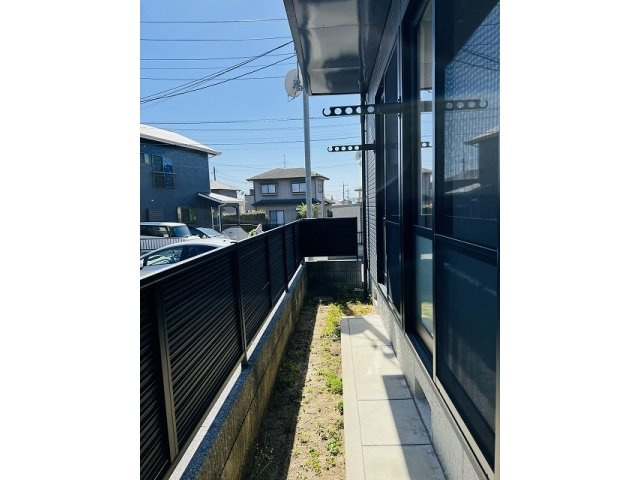 熊本市東区長嶺東７丁目のアパートのバルコニー