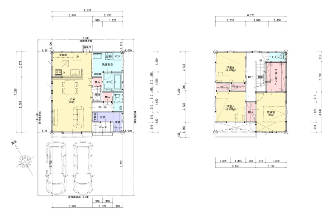 高知市瀬戸南町1丁目-建築条件付き-売土地の参考プラン|（西）